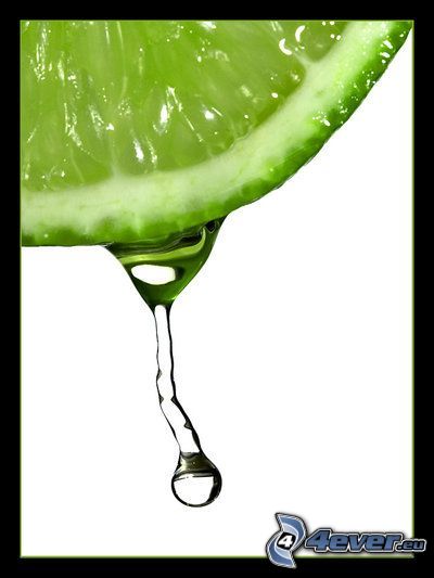 lime, drop of water