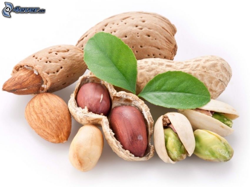 nuts, pistachios, almonds, ground