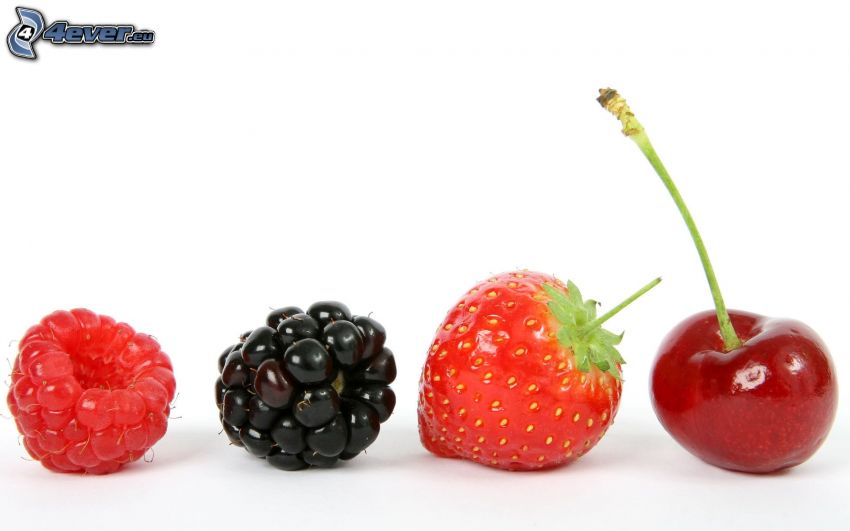 raspberry, blackberry, strawberry, cherry