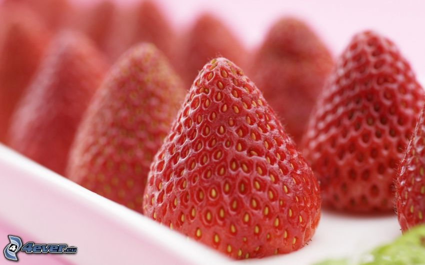 strawberries, macro