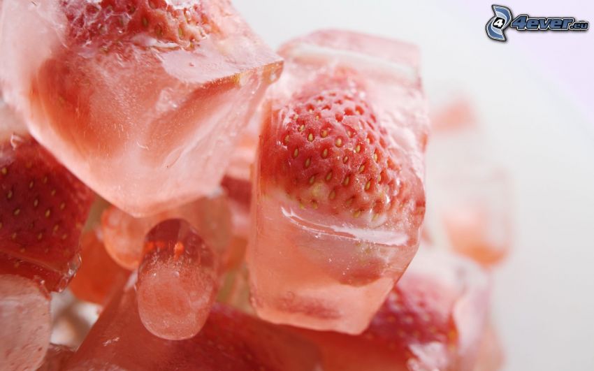 strawberries with ice