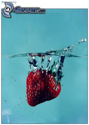 strawberry, water
