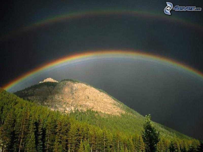 rainbow, hill