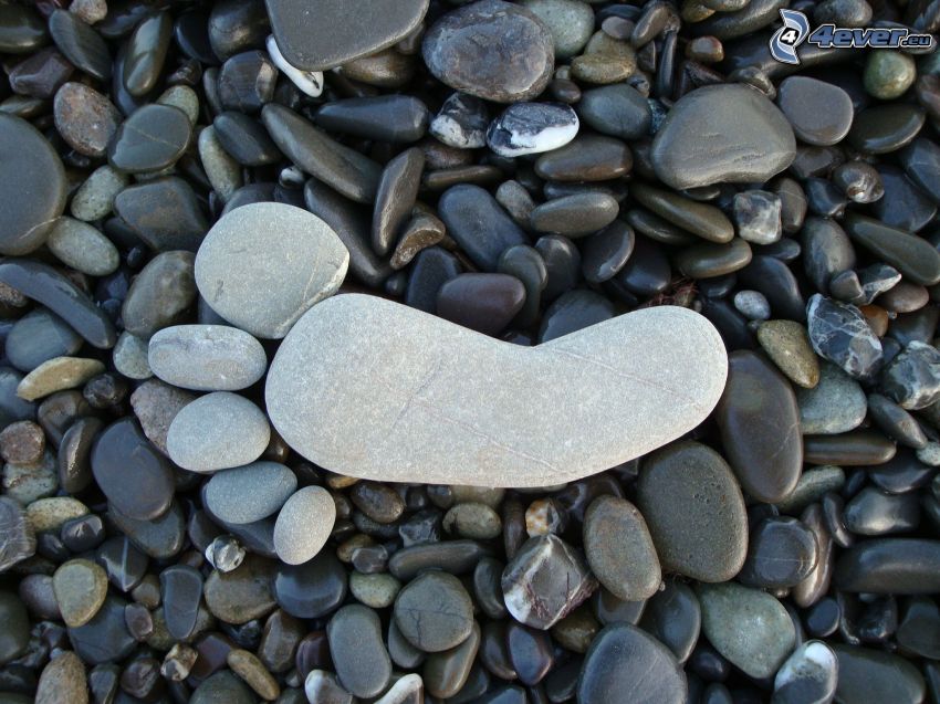 rocks, footprint