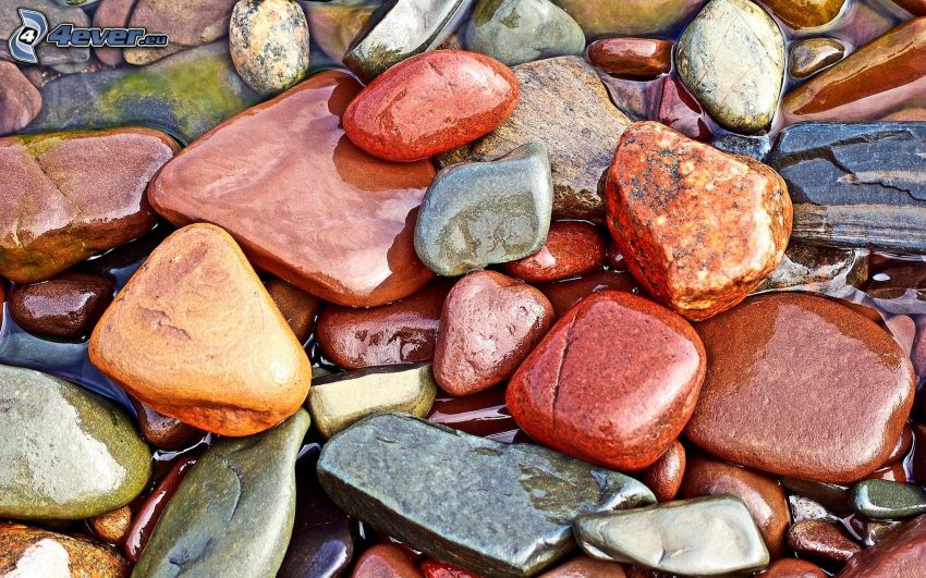 rocks, water