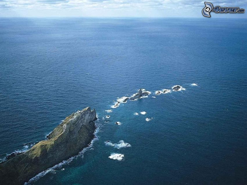 cliff, open sea, ocean