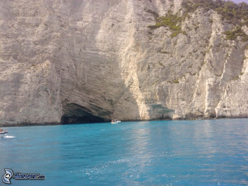 Zakynthos, coastal reefs, rock, azure sea