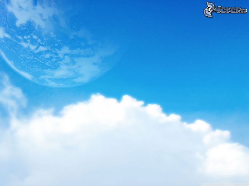 blue sky, planet, cloud