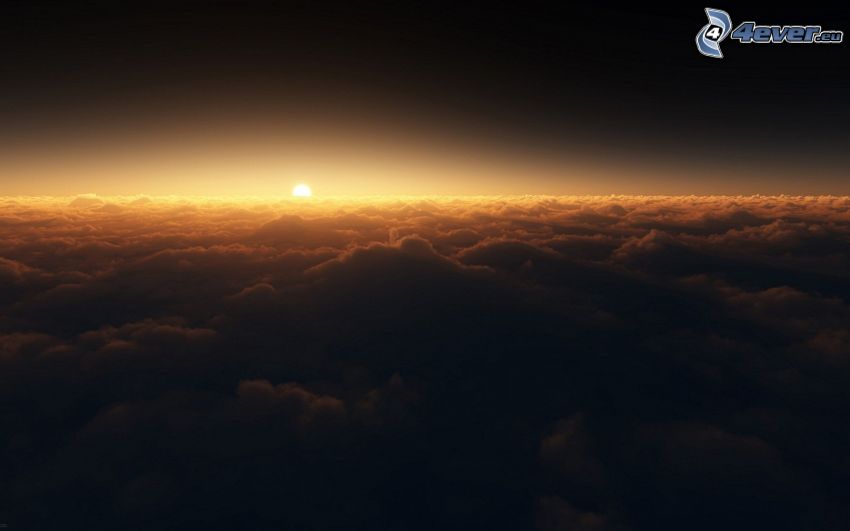 over the clouds, sunrise