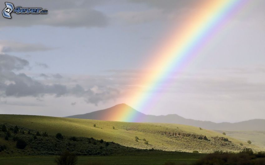 rainbow, hills