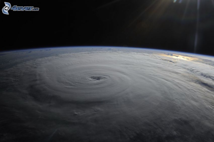 eye of hurricane from space, Earth