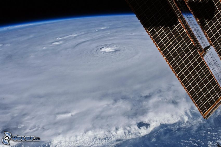eye of hurricane from space, International Space Station ISS