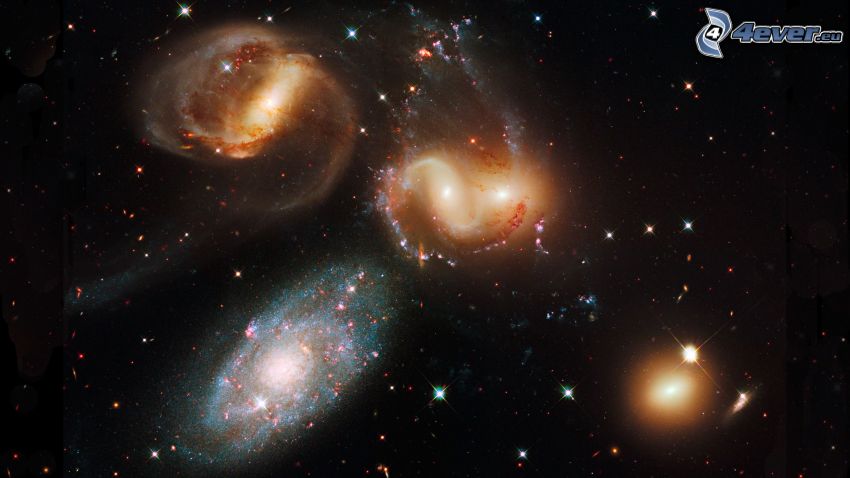 galaxies, stars