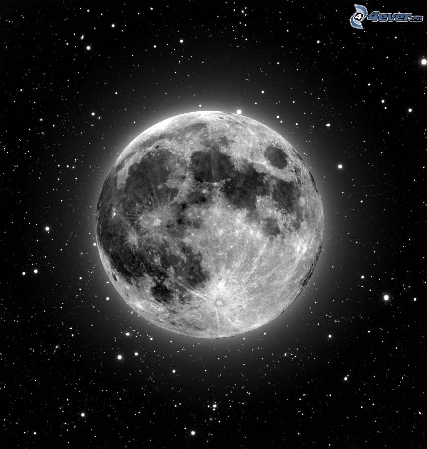 Moon, stars, universe, full moon