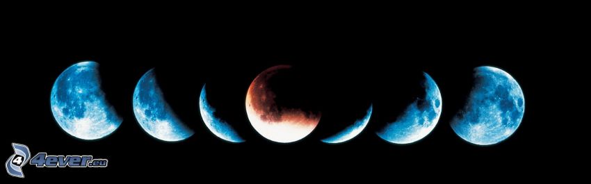 moon phases, orange Moon