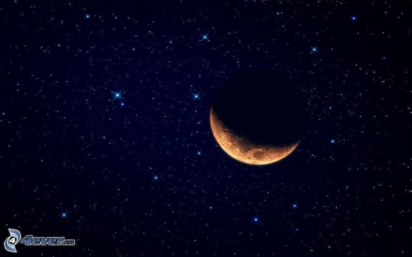 orange Moon, stars