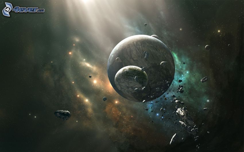 planet, asteroids