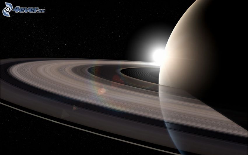 star behind the planet, Saturn