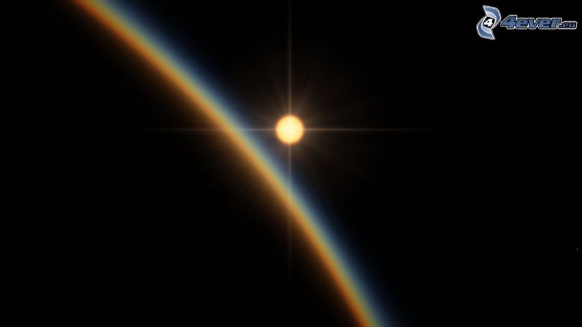 Sun behind Earth, atmosphere