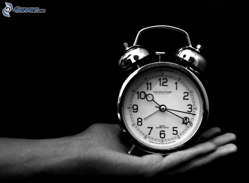 alarm clock, hand
