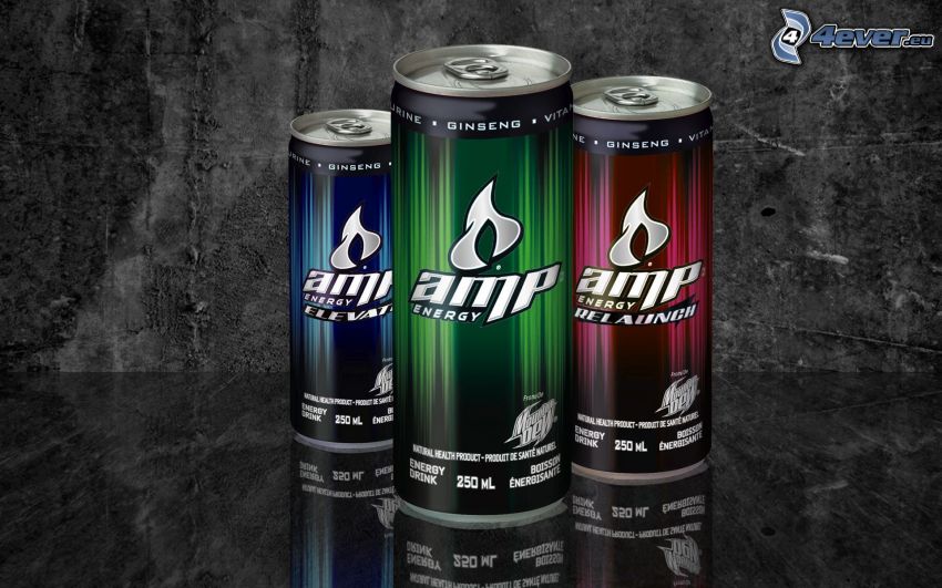 AMP energy, cans