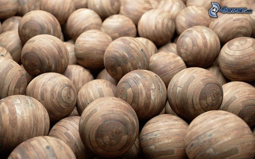 balls, wood