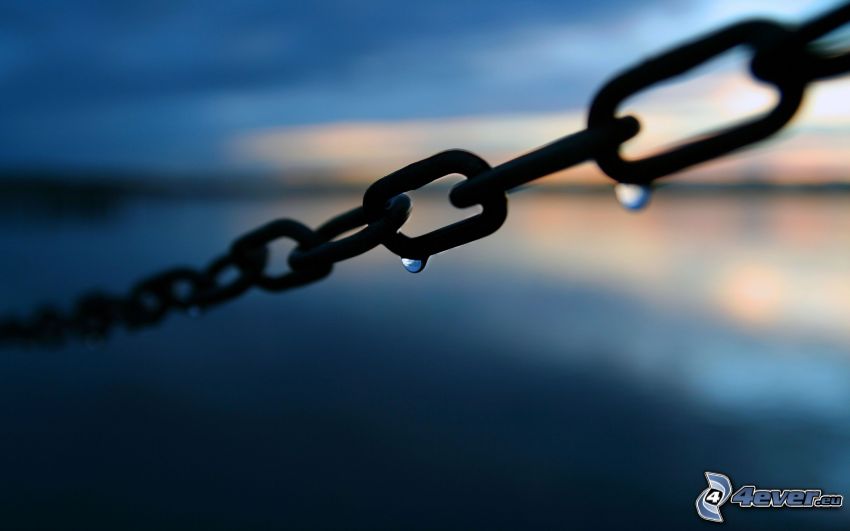 chain, drops of water