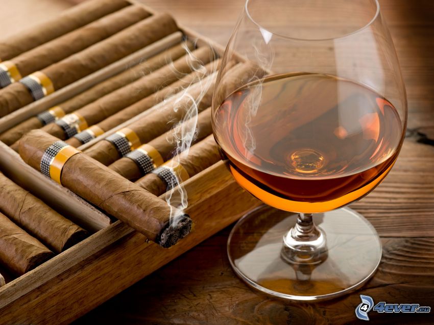 cigars, whisky