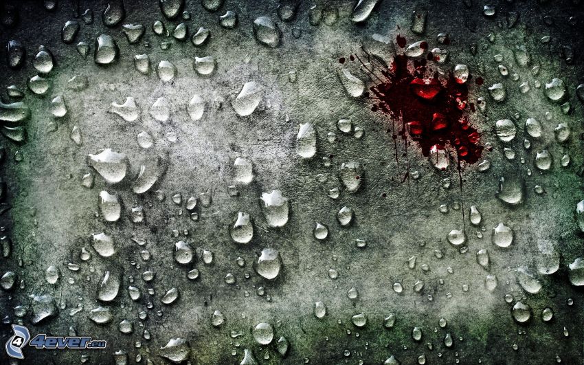 drops of water, blood
