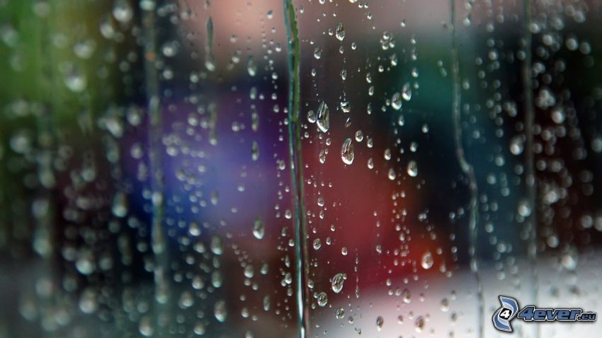 drops of water, dewy glass