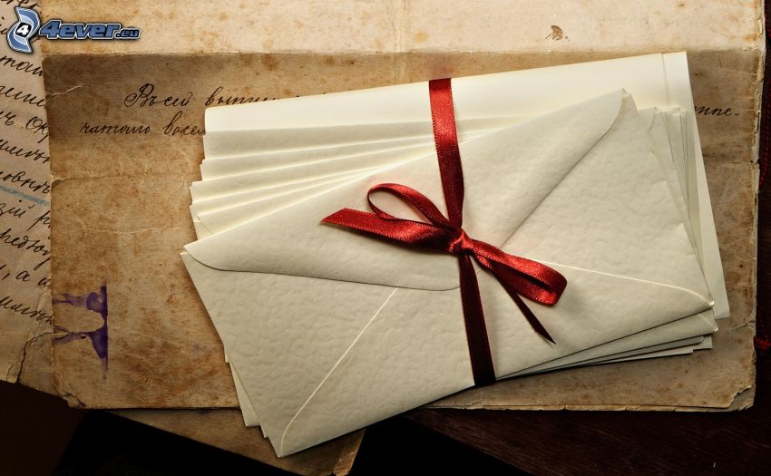 envelopes, ribbon