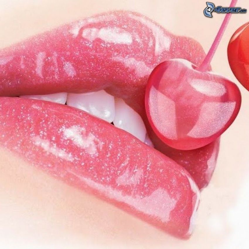 lancôme, cherry, lips