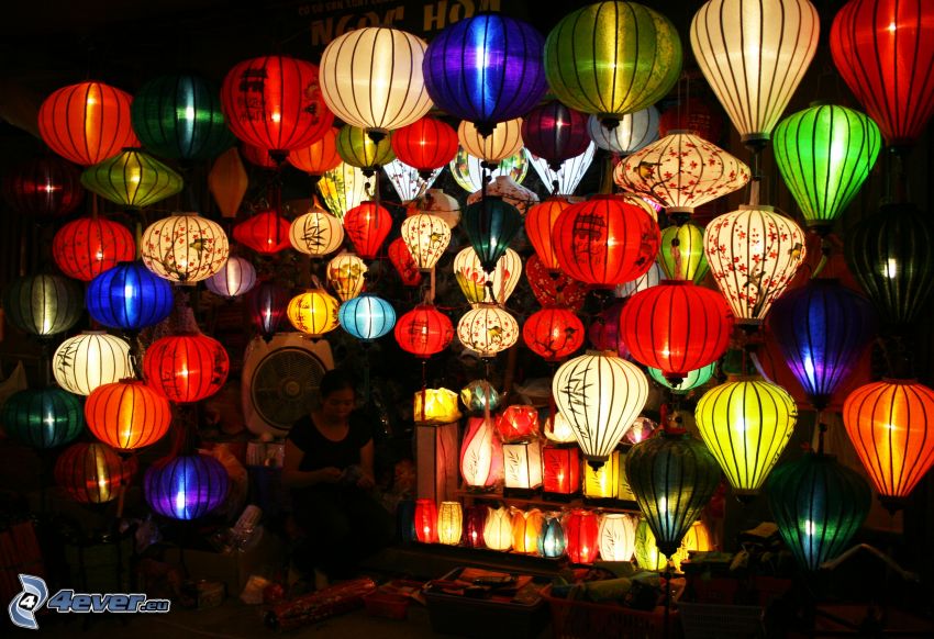 lanterns, colored