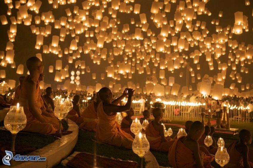 lanterns luck, monks