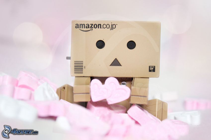 paper robot, hearts