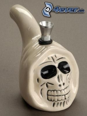 pipe, skull, smoking