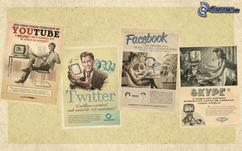 poster, Youtube, Twitter, facebook, Skype