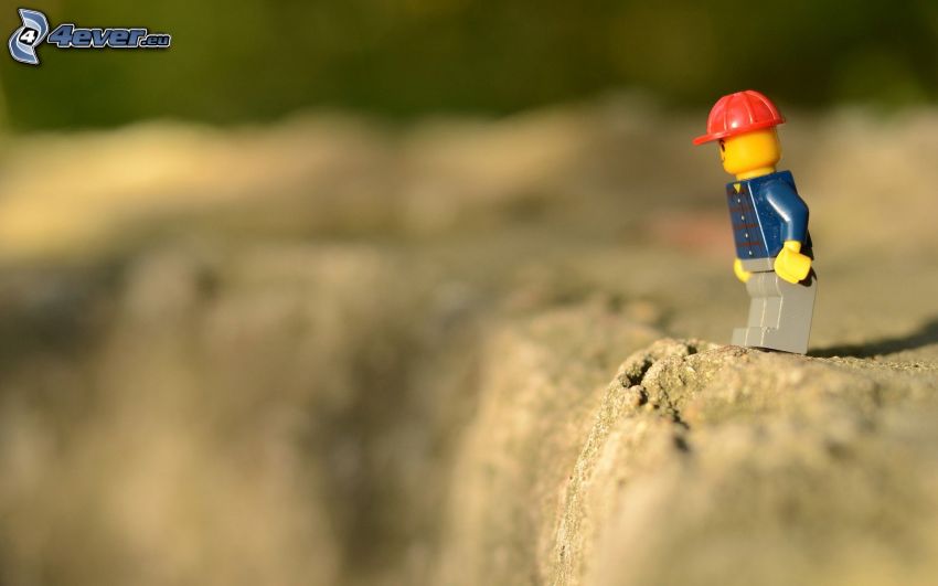stickman, Lego, cliff