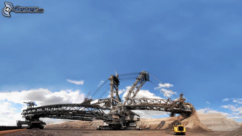 The huge mining machine