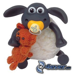 Timmy, sheep, Shaun, pacifier, cuddly toy