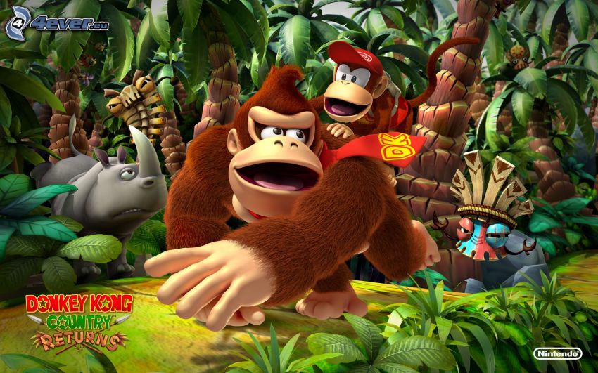 Donkey Kong Country Returns, jungle, monkeys