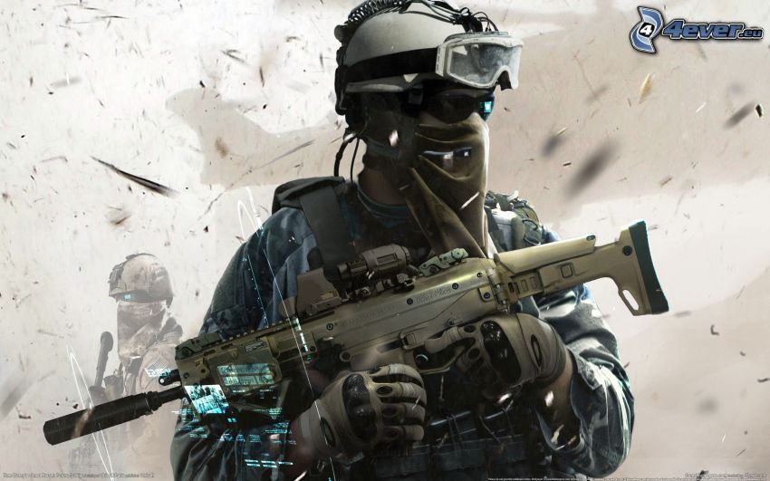 Ghost Recon: Future Soldier, soldier with a gun