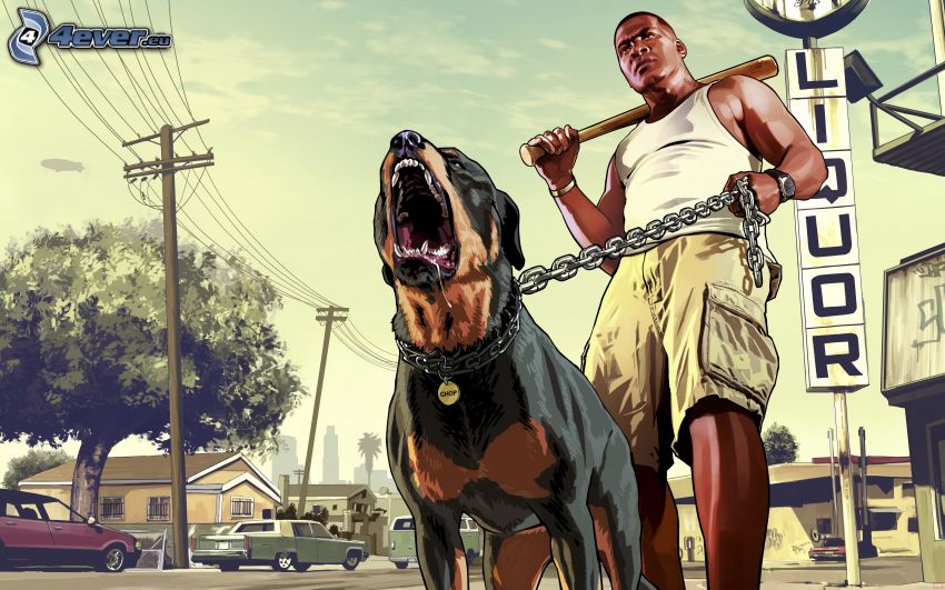 Grand Theft Auto V, gangster, dog