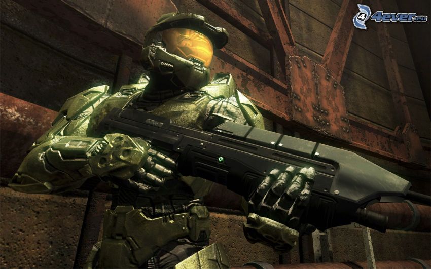 Halo, soldier with a gun, sci-fi soldier