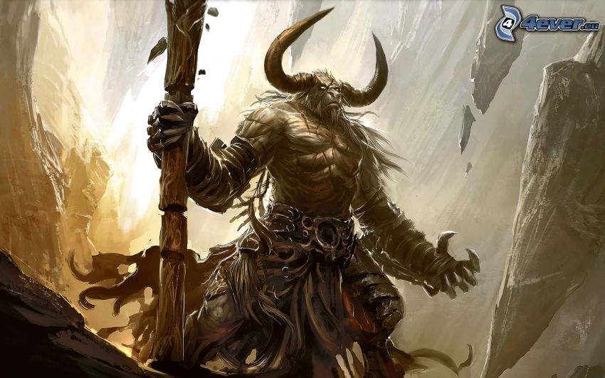 Magic: The Gathering, fantasy warrior, horns