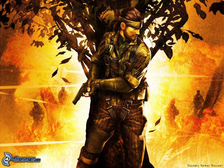 Metal Gear Solid 3, man with a gun