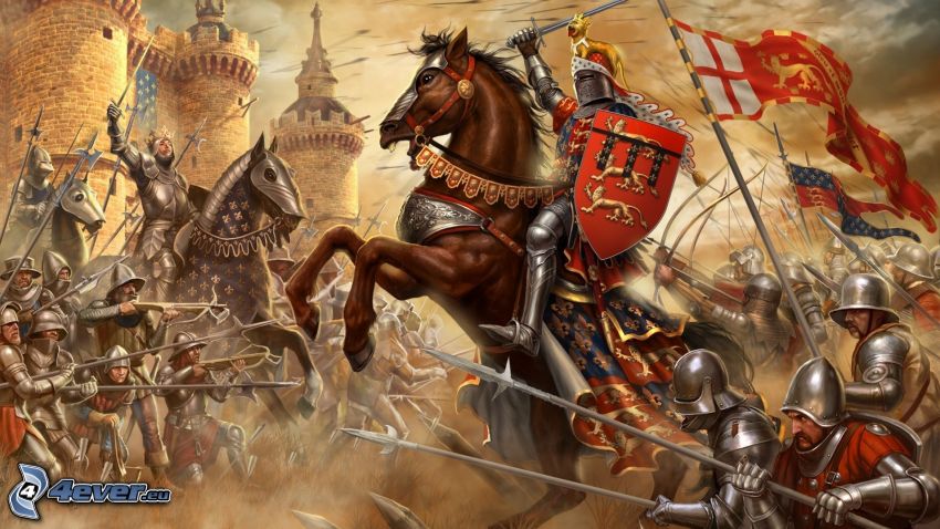 PC game, warriors, brown horse, battle