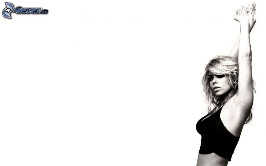 Billie Piper, black and white photo