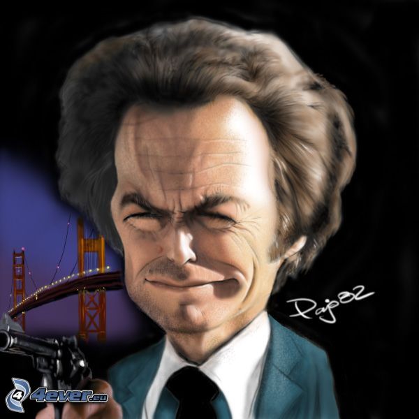 Dirty Harry, caricature, Golden Gate