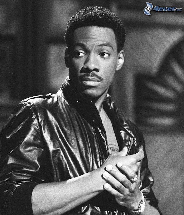 Eddie Murphy, black and white photo, young